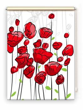 Rollo Summer Red , Rollo, Motivrollo, Rollo mit Druck, Fotorollo, bedrucktes Rollo, Fensterrollo,verdunkelndes Rollo, Sonnenschutz Rollo